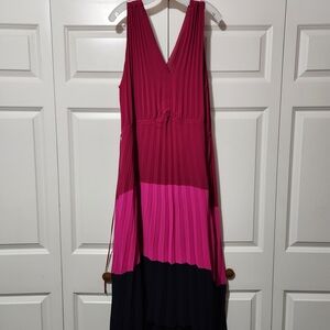 NWOT Taylor Pink and Navy High Low Dress